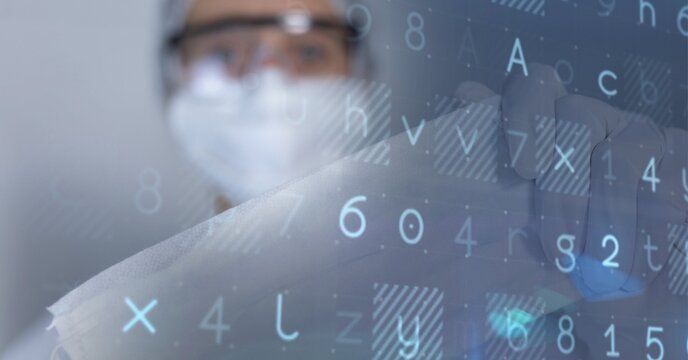 Composition of data processing over doctor in face mask