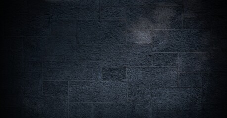 Close-up view of black and grey brick wall, backgrounds and urban concepts