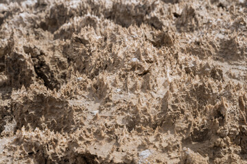 Salt rocks close-up on the Devil's Golf Course in Death Valley