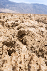 Salt rocks close-up on the Devil's Golf Course in Death Valley
