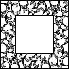 square ornamental frame with curls
