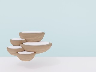 Scene with podium for mock up presentation in minimalism style with copy space, 3d render abstract background