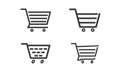 Trolley set illustration vector icon