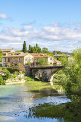 Vue sur le village médiéval de Sauve (Occitanie, France)