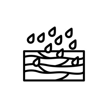 rain falling on wood, simple black outline clip art preview