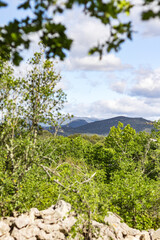 Vue sur la Mer des Rochers à Sauve, au pied des montagnes de Cévennes (Occitanie, France)