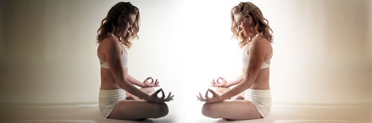 meditations duality graphic of person doing yoga