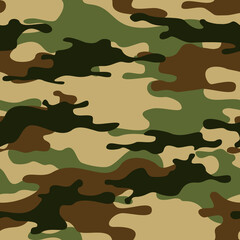 Camouflage seamless pattern. Abstract camo from spots. Military texture. Modern print for fabric and clothing. Vector illustration