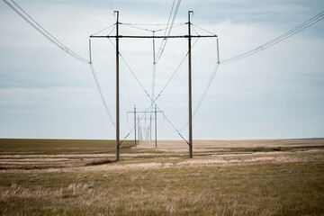the substation line goes to power lines in the fields, current energy