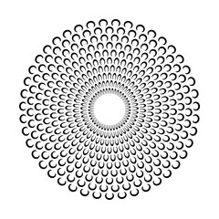 Abstract decorative circle floral pattern.