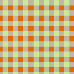 Orange and green checkered pattern background in  for backdrops and geometric 12x12 illustration for page elements.