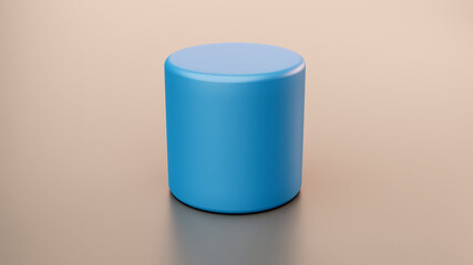 3d blue torus shape on brown background