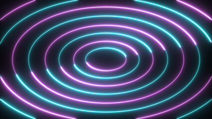 Blur circle neon lights loop