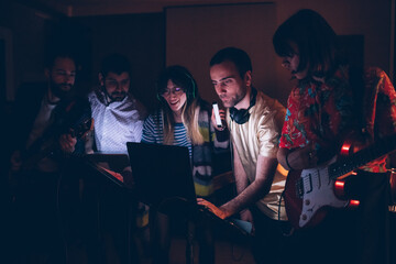 Music band indoor studio using computer