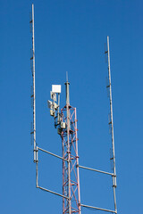 pole with signal antenna for broadcast