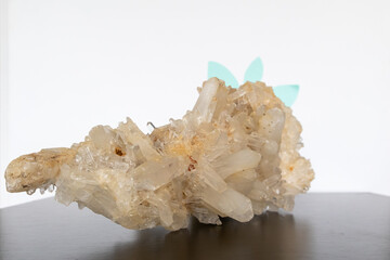 small and big crystals in quartz cluster stone 
