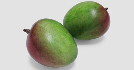 Mango isolated on white background with shadows