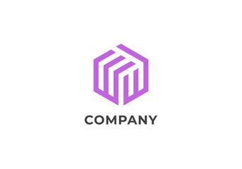 Initial Letter W Isometric Modern Line  Logo, Initial Letter Logo For Company Name, Alphabet Logo Template Ready For Use, Modern Initial Logo
