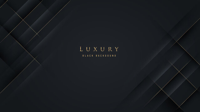 Abstract luxurious black background with golden line. Elegant modern background with copy space. You can use for cover brochure template, poster, banner web, print ad, etc.
