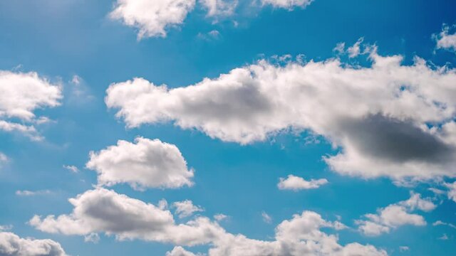 Loop of white clouds over sky time lapse