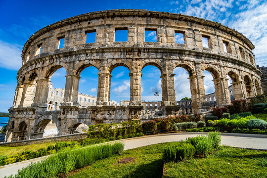 Colosseum Roman ancient in Pula, Istria, Croatia