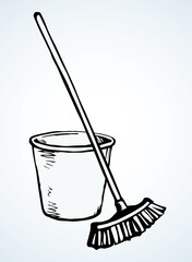 Bin for cleaning. Vector drawing