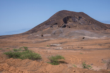 Paisajevolcánico en Calhau en la isla de San Vicente, Cabo Verde