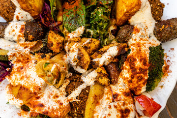 Mix plate of Arabic food