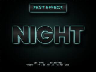 Dark neon text effect. Editable font text effect dark light syle. © Mockmenot
