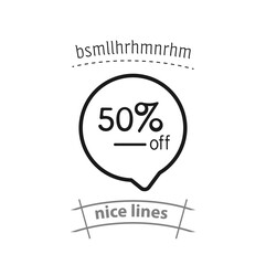 Up to 50% off sale promotion simple vector icon. Up to 50% off sale icon