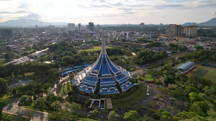 Kuching, Sarawak Malaysia - May 14 2021: The buildings, landmarks and scenery of Kuching city,...
