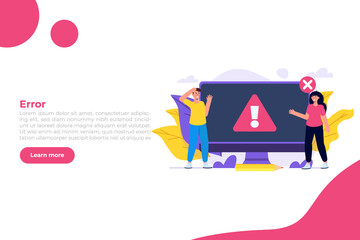 Concept operating system warning error. Vector illustration