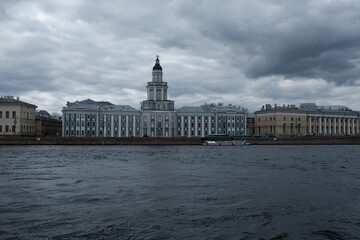 Fototapeta na wymiar Saint Petersburg, Russia, Kunstkamera view from the Neva River