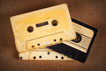 Old Audio Cassettes closeup