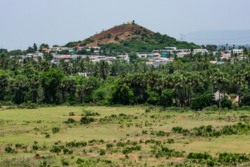 A awesome view of the temple situated at top of a rock mountain shinning with city top view looking awesome. - 433651234