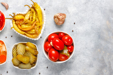 Homemade delicious and organic mixed pickles.