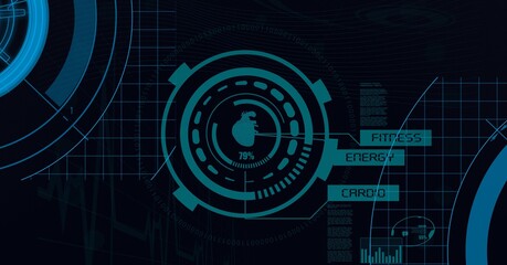 Composition of scope scanning and medical data processing on black background