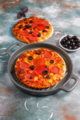 Fresh homemade mini pizzas.