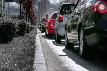 Cars on the road. Traffic congestion