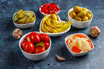 Homemade delicious and organic mixed pickles.