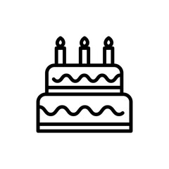 Christmas Xmas Cake Vector icon in Outline Style. a cake to celebrate Christmas, weddings or birthdays. Vector illustration icon that can be used for apps, websites, or part of a logo