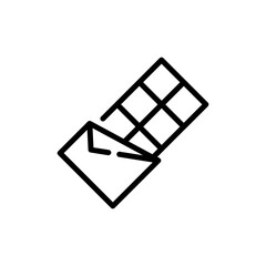 Christmas Xmas Chocolate Bar Vector icon in Outline Style. A chocolate bar is a favorite sweet treat at Christmas or Valentine. Vector illustration icon that can be used for apps, websites, or logo