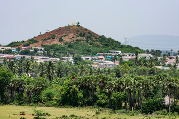 A awesome view of the temple situated at top of a rock mountain shinning with city top view looking awesome. - 433655223