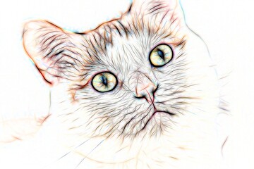 Fototapeta premium portrait of a cat with eyes