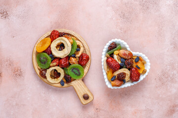 Dried organic fruits assortment.