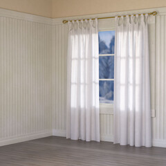 テレビ会議背景用 ZOOM会議背景用 CG 白い壁の部屋 白いカーテン video conferencing
