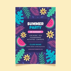 Hand Drawn Summer Party Vertical Poster Template_4