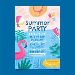 Hand Drawn Summer Party Vertical Poster Template_2