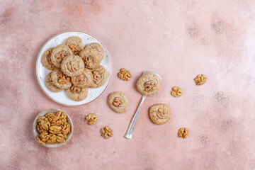 Obraz na płótnie Canvas Homemade delicious walnut cookies.