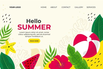 Hand Drawn Summer Landing Page Template_5